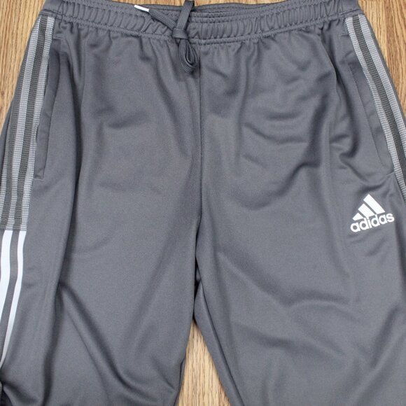 ADIDAS AEROREADY Mens POLYESTER ATHLETIC PANTS GRAY & WHITE Sz LARGE, L - Picture 4 of 6